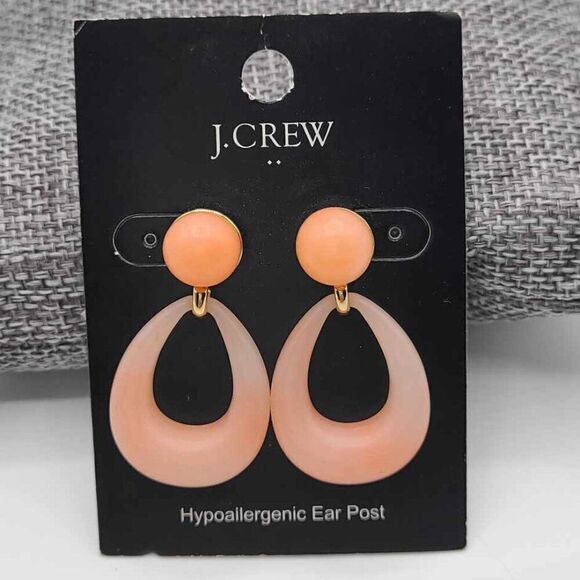 J Crew Factory Pink Acrylic Drop Earrings NEW!  NWT! - Picture 1 of 6